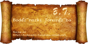Bodánszki Tonuzóba névjegykártya